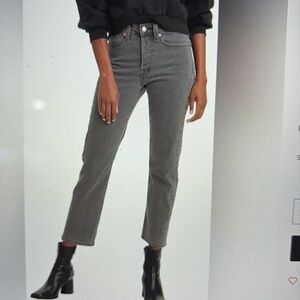 Levi's Wedgie Straight Leg Jeans in Gray sz 27